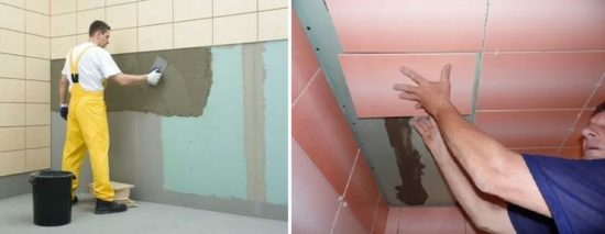 Укладка кафеля на гипсокартон