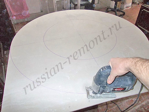 Как сделать круг из гипрока на потолке