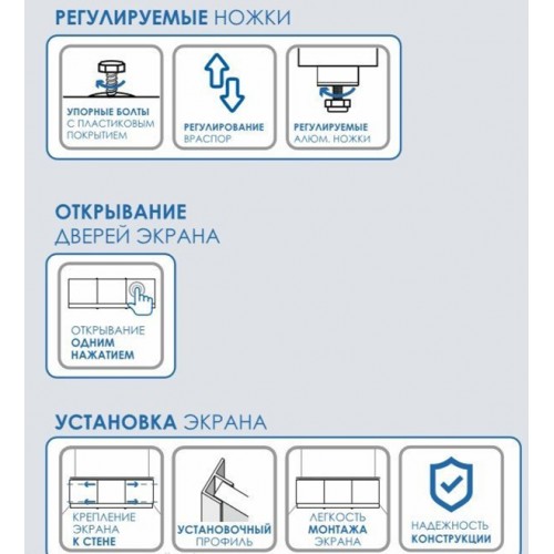 Выбираем экран для ванны с откидными дверцами: критерии и советы Выбираем экран для ванны с откидными дверцами: критерии и советы